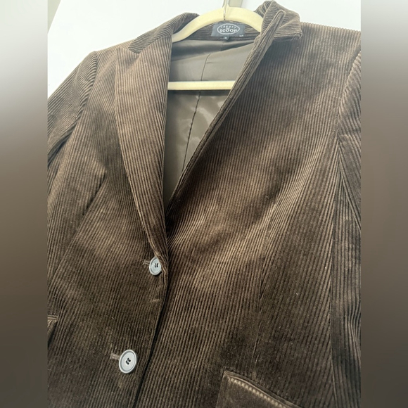theory For Scoop women’s designer blazer suit jacket brown corduroy lined inside - Picture 2 of 11